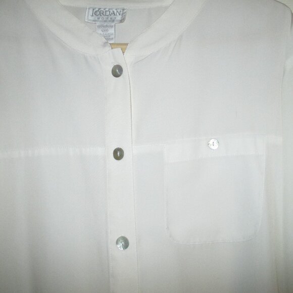 Shirt: “Jordan Woman” Sz:24W, Button Down, Round Collar, Long Sleeve, Off White - Picture 3 of 8